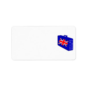 Etiqueta Bandera del Reino Unido Maleta Azul