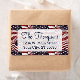 Etiqueta Bandera estadounidense Dirección de devolución de 