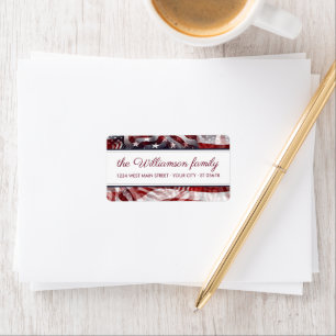 Etiqueta Bandera estadounidense Dirección de devolución de 