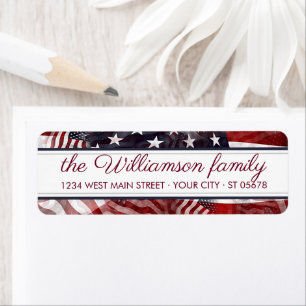 Etiqueta Bandera estadounidense personalizado Bandera roja