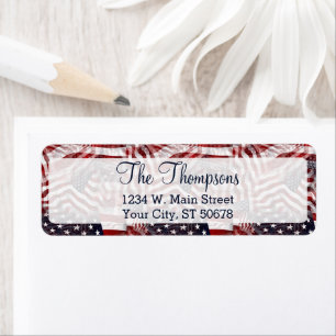 Etiqueta Bandera estadounidense personalizado Bandera roja