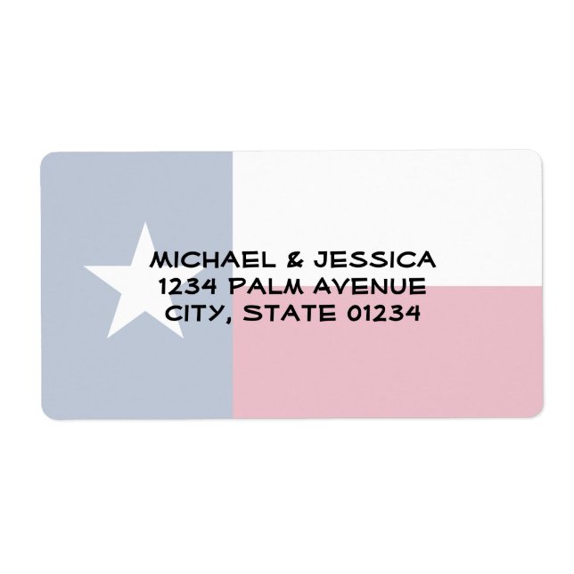 Etiqueta Bandera Estatal de Texas (Frente)