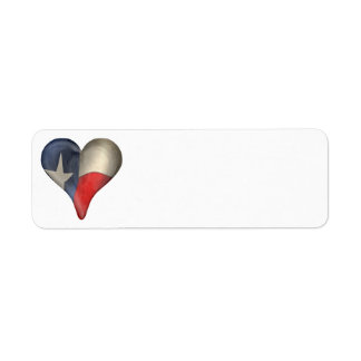 Etiqueta Bandera Estatal De Texas En Un Corazón
