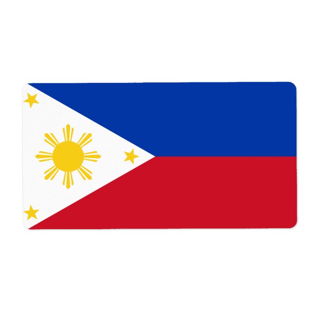 Etiqueta Bandera filipina de Filipinas (Frente)