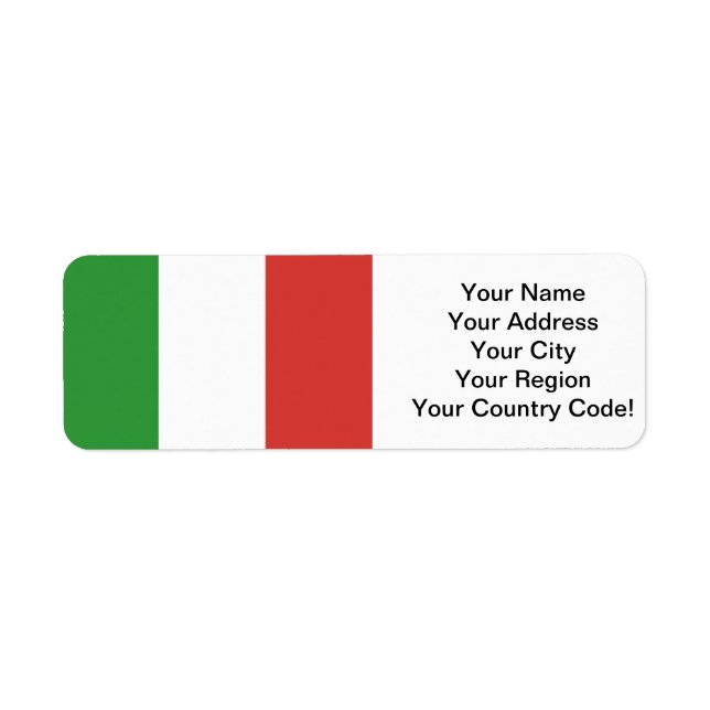 Etiqueta Bandera italiana (Frente)