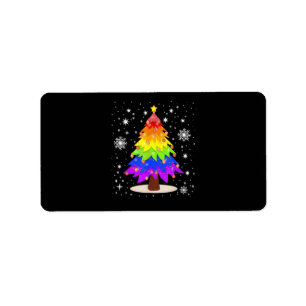 Etiqueta Bandera LGBT Árbol de Navidad Feliz Navidad Gay LG