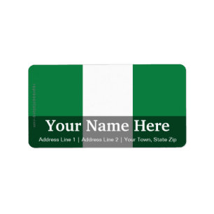 Etiqueta Bandera lisa de Nigeria