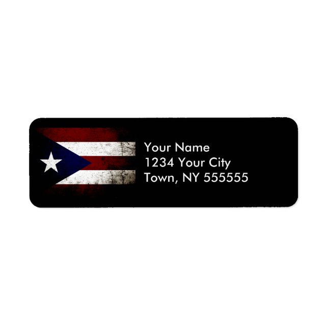 Etiqueta Bandera negra de Puerto Rico (Frente)