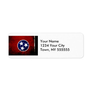 Etiqueta Bandera negra del estado de Tennessee del Grunge