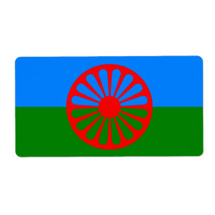 Etiqueta Bandera oficial del gitano del Romany
