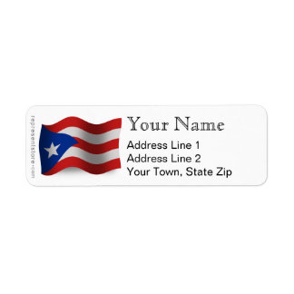 Etiqueta Bandera ondulada de Puerto Rico
