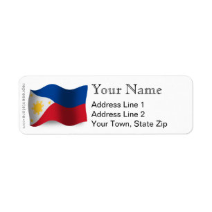 Etiqueta Bandera ondulante de Filipinas