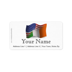 Etiqueta Bandera ondulante irlandesa-americana