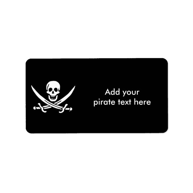 Etiqueta Bandera pirata de Jolly roger (Frente)