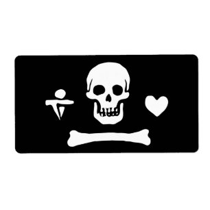 Etiqueta Bandera pirata de Stede Bonnet Jolly Roger