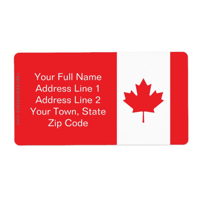 Etiqueta Bandera plana de Canadá (Frente)