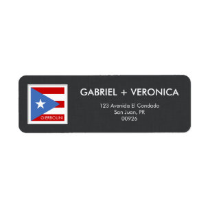 Etiqueta Bandera portorriqueña personalizada