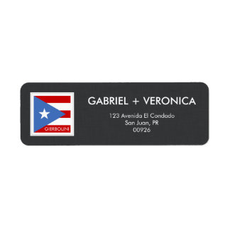 Etiqueta Bandera portorriqueña personalizada