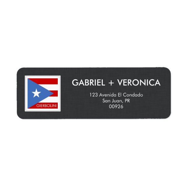 Etiqueta Bandera portorriqueña personalizada (Frente)