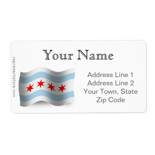 Etiqueta Bandera que agita de Chicago
