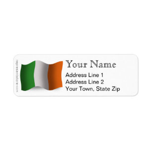 Etiqueta Bandera que agita de Irlanda