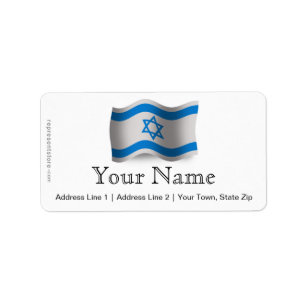 Etiqueta Bandera que agita de Israel