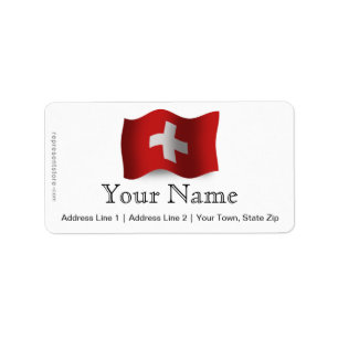 Etiqueta Bandera que agita de Suiza