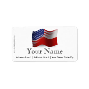 Etiqueta Bandera que agita Pulimento-Americana