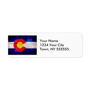 Etiqueta Bandera resistida del estado de Colorado del