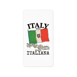 Etiqueta Bandera vintage del país Italia