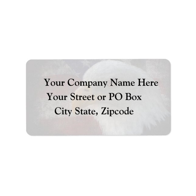 Etiqueta Bandera y águila de Estados Unidos (Frente)