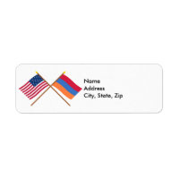 Banderas cruzadas de Estados Unidos y Armenia
