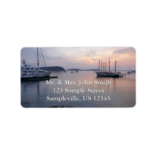 Etiqueta Bar Harbor Barcos al amanecer I