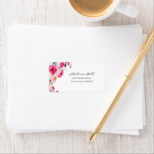 Etiqueta Bar Mitzvah Floral Moderna Rosa 