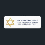 Etiqueta Bar Mitzvah y Bat Mitzvah Blue Gold Address<br><div class="desc">Barra Mitzvah y Bat Mitzvah Blue White Gold Etiqueta de dirección</div>