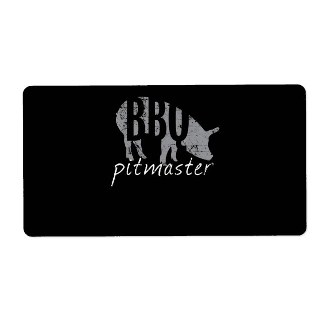 Etiqueta Barbacoa | BBQ Pitmaster Pig Grill Fars (Frente)