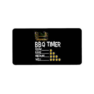 Etiqueta Barbacoa   BBQ Timer Barbacoa Gracioso Grill Grill