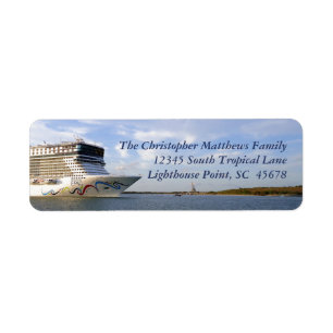 Etiqueta Barco de crucero decorado Personalizado