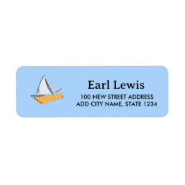 Etiqueta Barco pequeño en azul