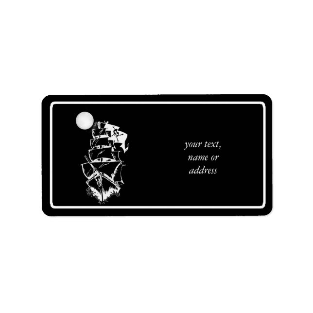 Etiqueta Barco pirata en alta mar (Frente)