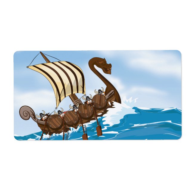 Etiqueta Barco Vikingo (Frente)