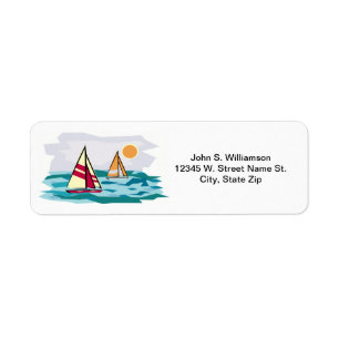 Etiqueta Barcos de vela en el Personalizado Temático Ocean