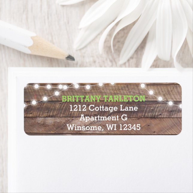 Etiqueta Barnwood Lights Green (In situ)