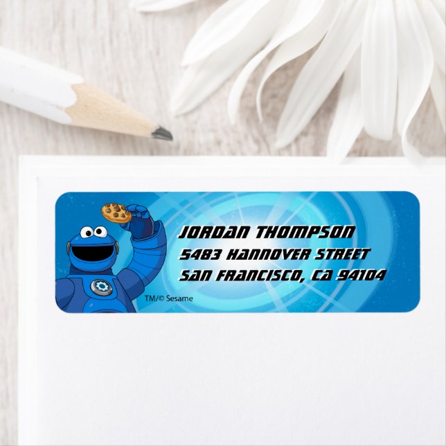 Etiqueta Barrio Sésamo | Monstruo de cookies de Mecha (In situ)