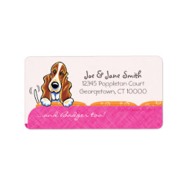 Etiqueta Basset Hound Happy Coug Dog Girly Pink