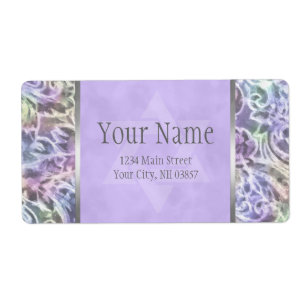 Etiqueta Bat Mitzvah Lavender Purple Art Design