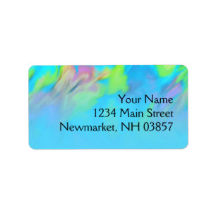 Etiqueta Bat Mitzvah Turquoise Blue Lime Pink Tie Dye