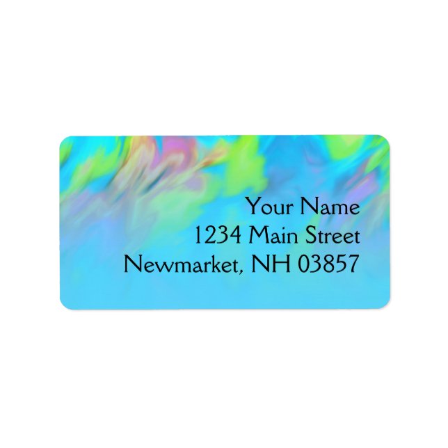 Etiqueta Bat Mitzvah Turquoise Blue Lime Pink Tie Dye (Frente)