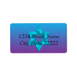 Etiqueta Bat Mitzvah Turquoise to Purple Ombre con estrella