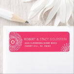 Etiqueta Bat Rosado Mitzvah Starburst Tipo Negrita Direcció<br><div class="desc">Estar orgulloso, regocijarse y mostrar este hito de su Bat Mitzvah favorito con esta etiqueta pop, personalizada de dirección de retorno! La tipografía de los sans modernos blancos, rosas, ruidosos, arbustos, estribos de flores blancas y la estrella de David, dibujada a mano rosa y con un toque rosa, superponen un...</div>